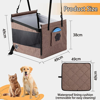 Pet Car Seat Cushion with Hanging Bag