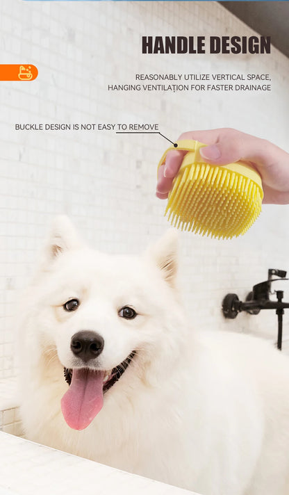 Soft Silicone Pet Shampoo Dispenser Bath Brush