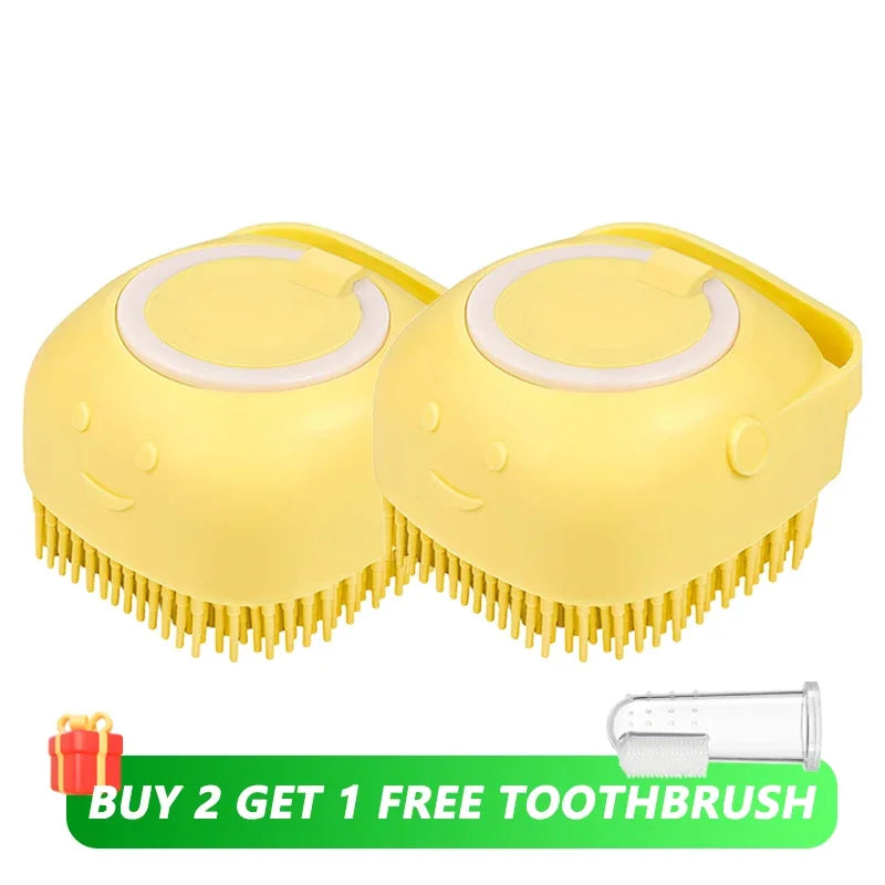 Soft Silicone Pet Shampoo Dispenser Bath Brush