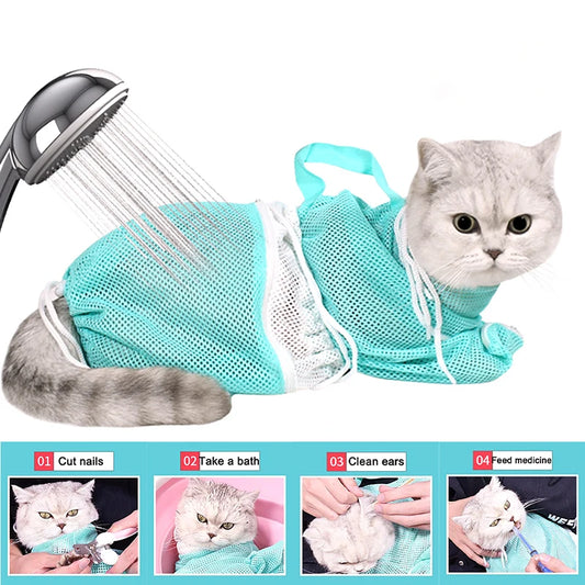 Cat Grooming Mesh Shower Bag