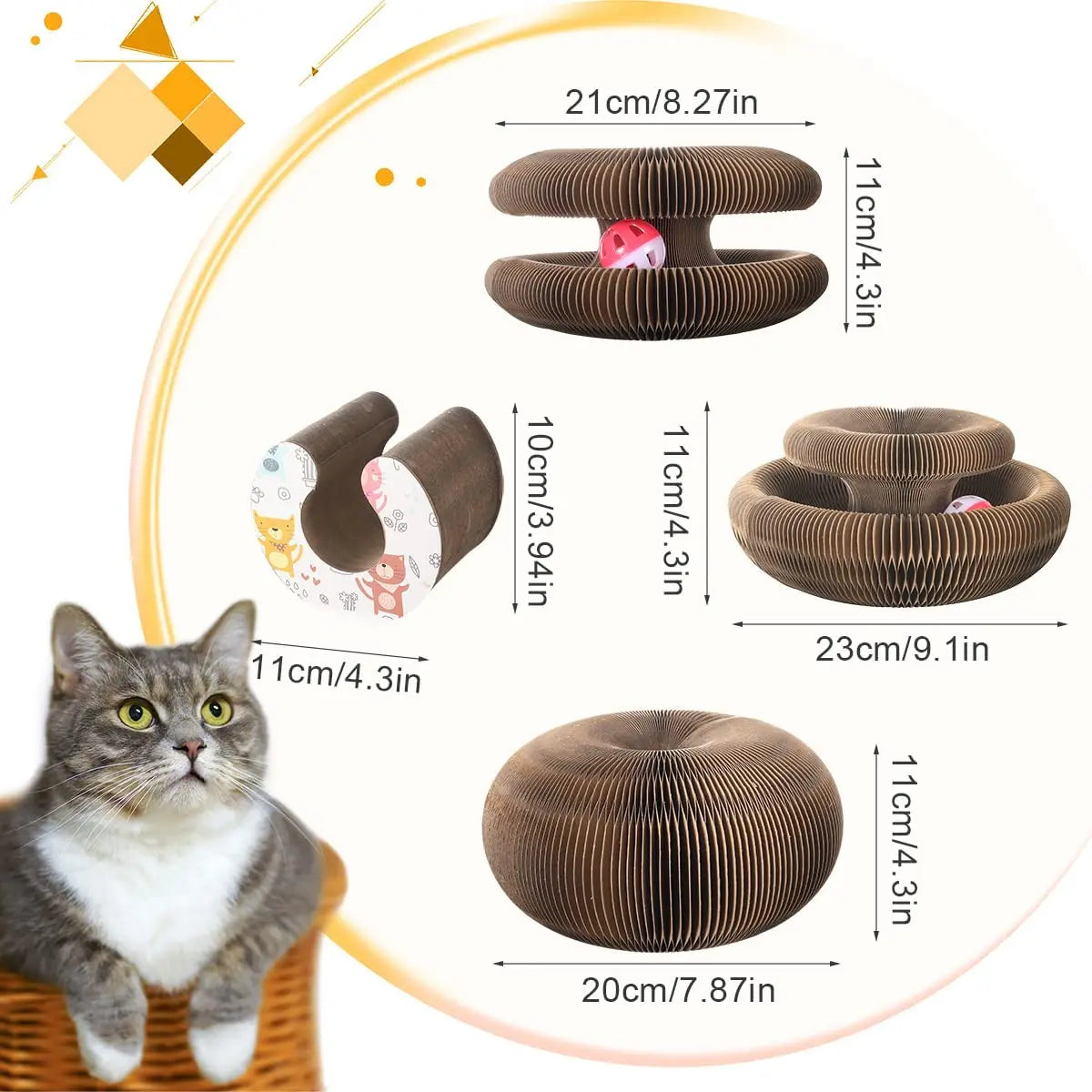 Round Corrugated Scratching Post Toy