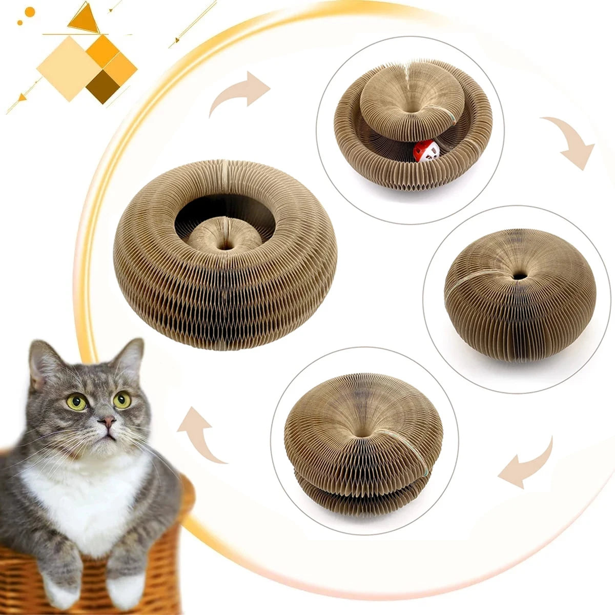 Round Corrugated Scratching Post Toy