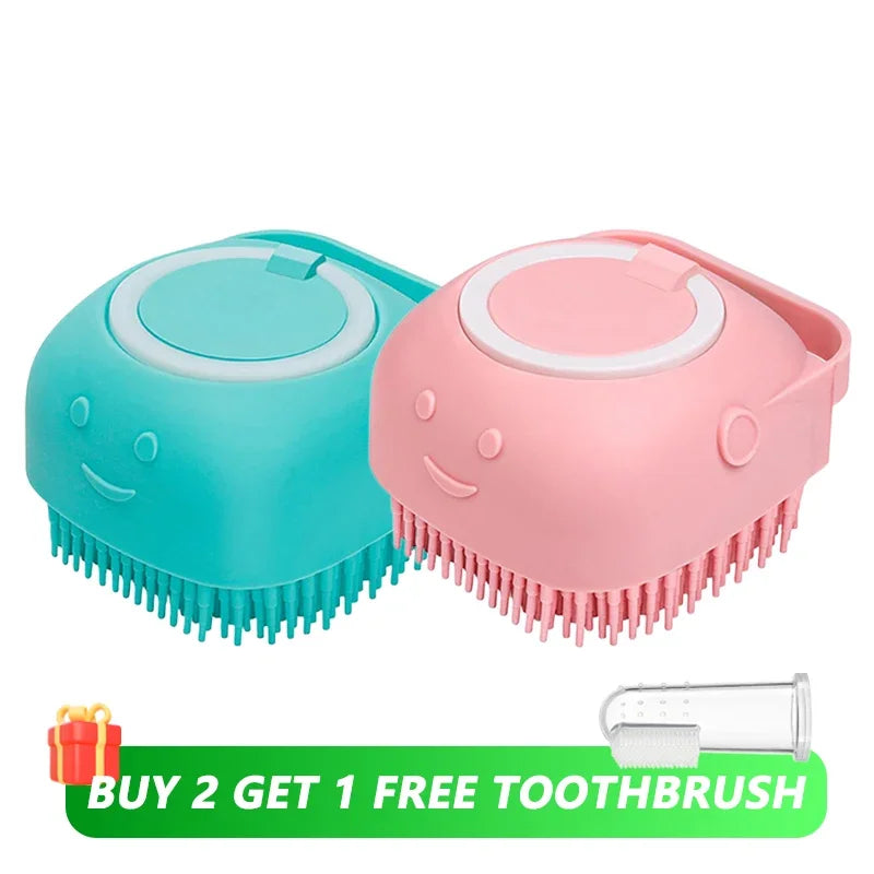 Soft Silicone Pet Shampoo Dispenser Bath Brush