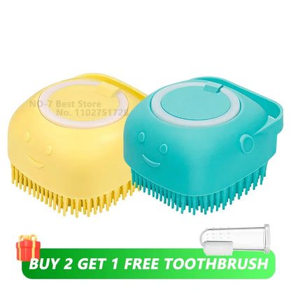 Soft Silicone Pet Shampoo Dispenser Bath Brush