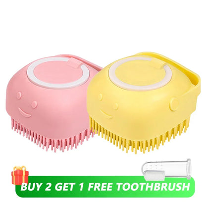 Soft Silicone Pet Shampoo Dispenser Bath Brush