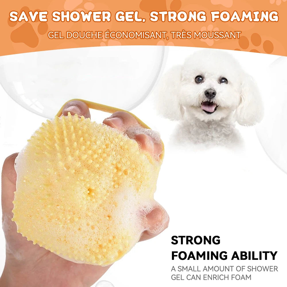 Soft Silicone Pet Shampoo Dispenser Bath Brush