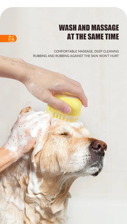 Soft Silicone Pet Shampoo Dispenser Bath Brush