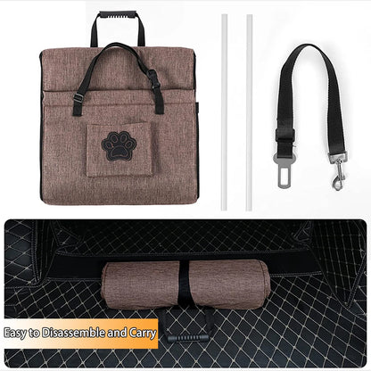 Pet Car Seat Cushion with Hanging Bag