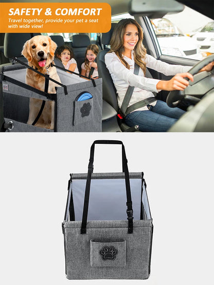 Pet Car Seat Cushion with Hanging Bag