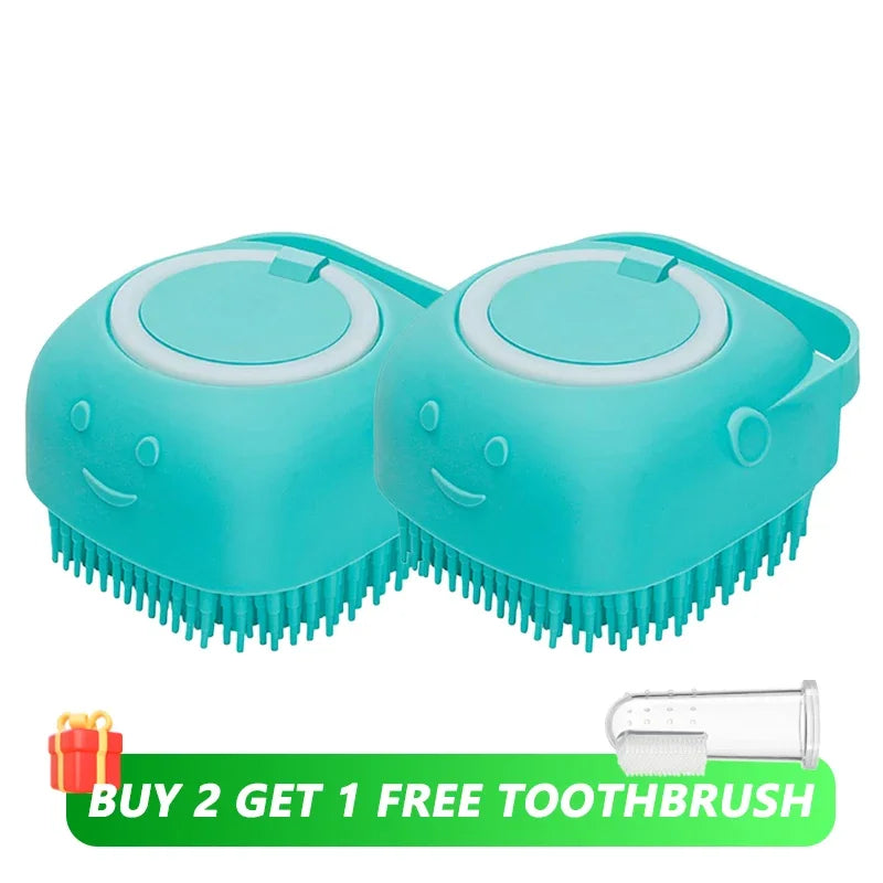 Soft Silicone Pet Shampoo Dispenser Bath Brush