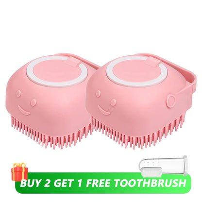 Soft Silicone Pet Shampoo Dispenser Bath Brush